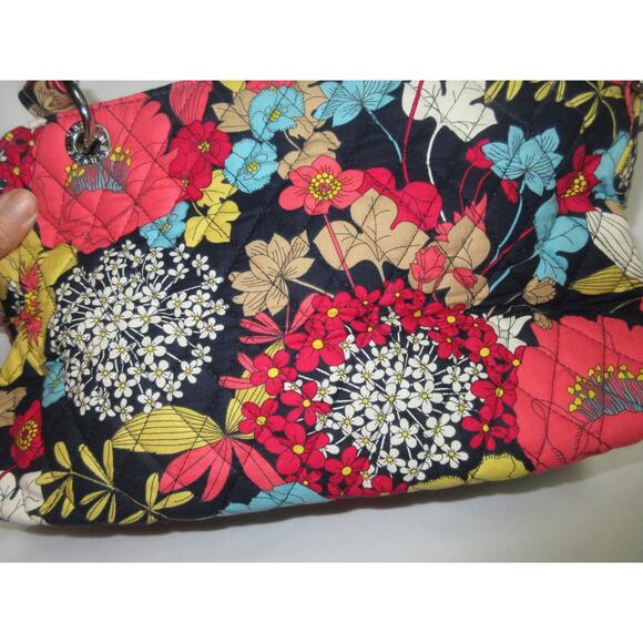 Vera Bradley Happy Snails Tote Handbag Chain Shoulder Purse Quilted Floral NEW - Picture 3 of 9